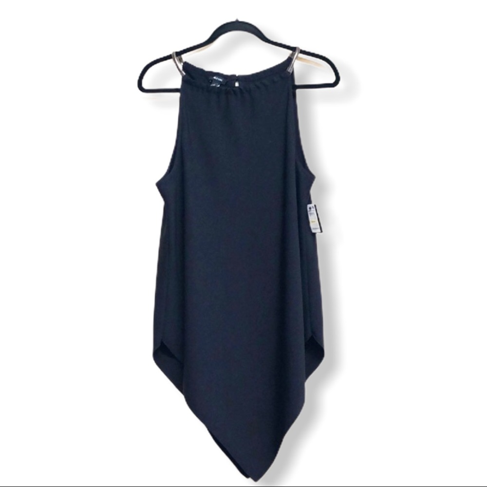 SALE! Black Alfani Metal Strap Draped Top